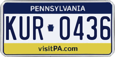 PA license plate KUR0436