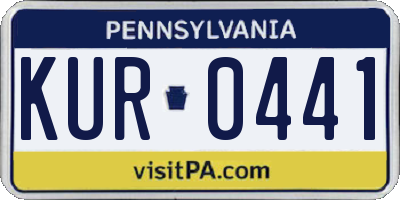 PA license plate KUR0441