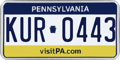 PA license plate KUR0443