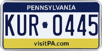PA license plate KUR0445