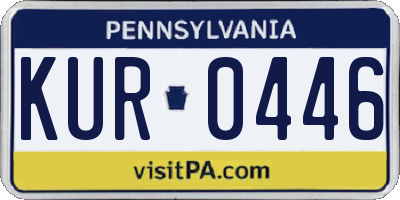 PA license plate KUR0446