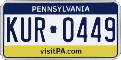 PA license plate KUR0449