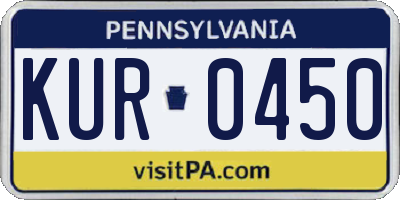PA license plate KUR0450