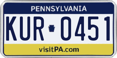 PA license plate KUR0451