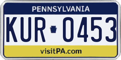PA license plate KUR0453