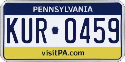 PA license plate KUR0459