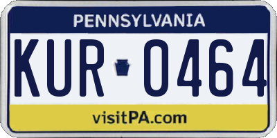 PA license plate KUR0464