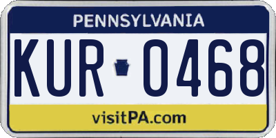 PA license plate KUR0468