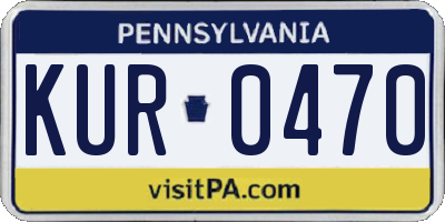 PA license plate KUR0470