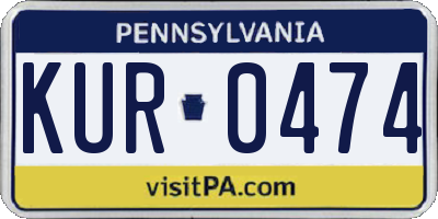 PA license plate KUR0474