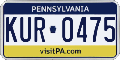 PA license plate KUR0475