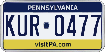 PA license plate KUR0477