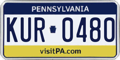PA license plate KUR0480