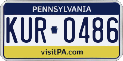PA license plate KUR0486