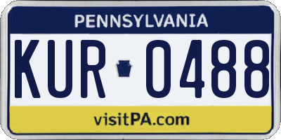 PA license plate KUR0488
