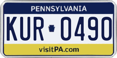 PA license plate KUR0490