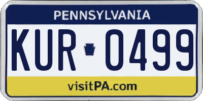 PA license plate KUR0499