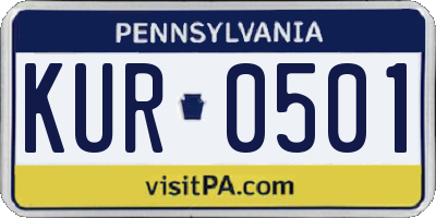 PA license plate KUR0501