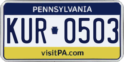PA license plate KUR0503