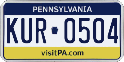 PA license plate KUR0504