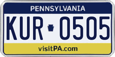 PA license plate KUR0505
