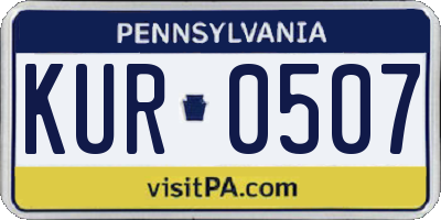 PA license plate KUR0507