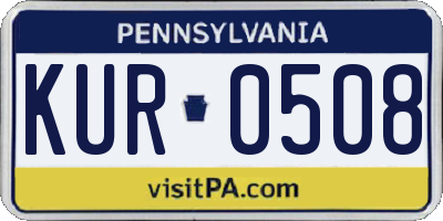 PA license plate KUR0508