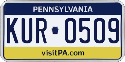 PA license plate KUR0509
