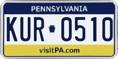 PA license plate KUR0510