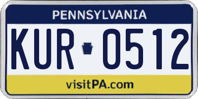 PA license plate KUR0512