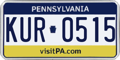 PA license plate KUR0515