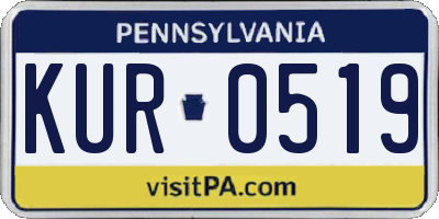 PA license plate KUR0519