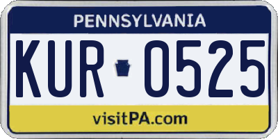 PA license plate KUR0525