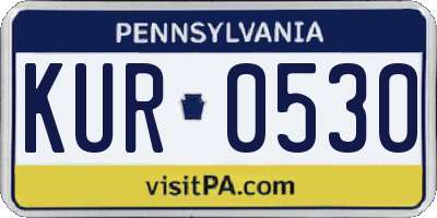 PA license plate KUR0530
