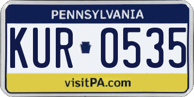 PA license plate KUR0535
