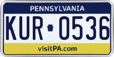 PA license plate KUR0536