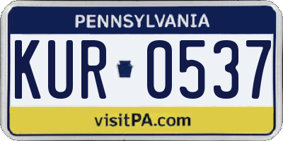 PA license plate KUR0537