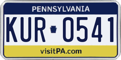 PA license plate KUR0541