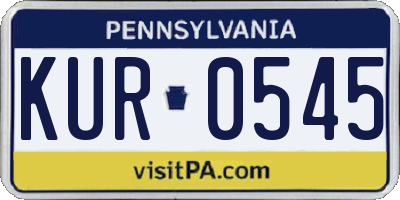 PA license plate KUR0545