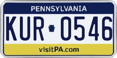 PA license plate KUR0546