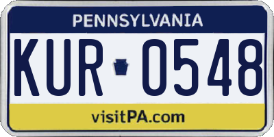 PA license plate KUR0548