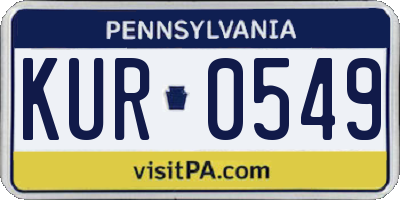 PA license plate KUR0549