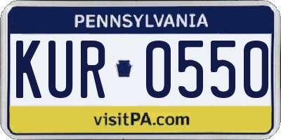PA license plate KUR0550
