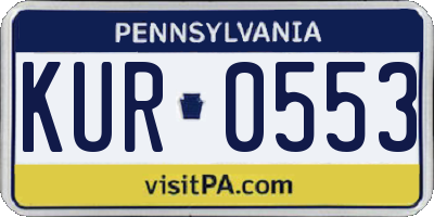 PA license plate KUR0553