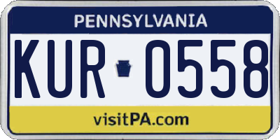 PA license plate KUR0558