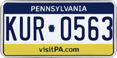 PA license plate KUR0563