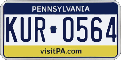 PA license plate KUR0564