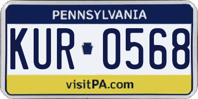 PA license plate KUR0568