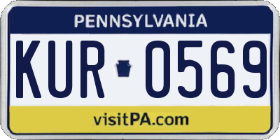 PA license plate KUR0569