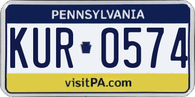 PA license plate KUR0574